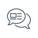 two speech bubble icons overlapping